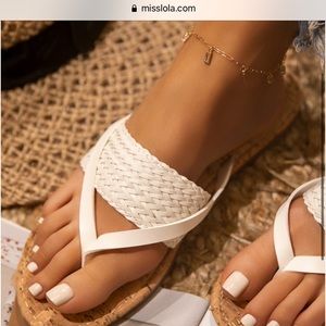 Miss Lola heat wave white sandals size 8.5